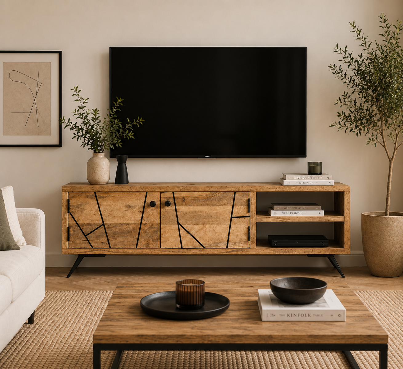 Meuble TV en Bois Industriel Image