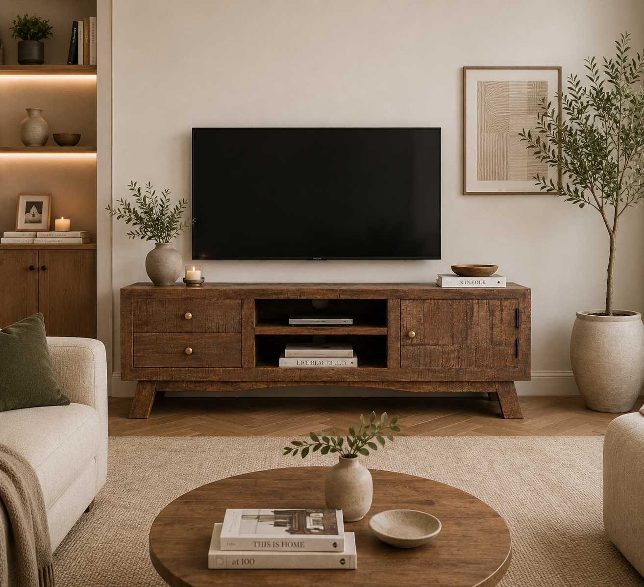 Meuble TV en Bois Retro Image