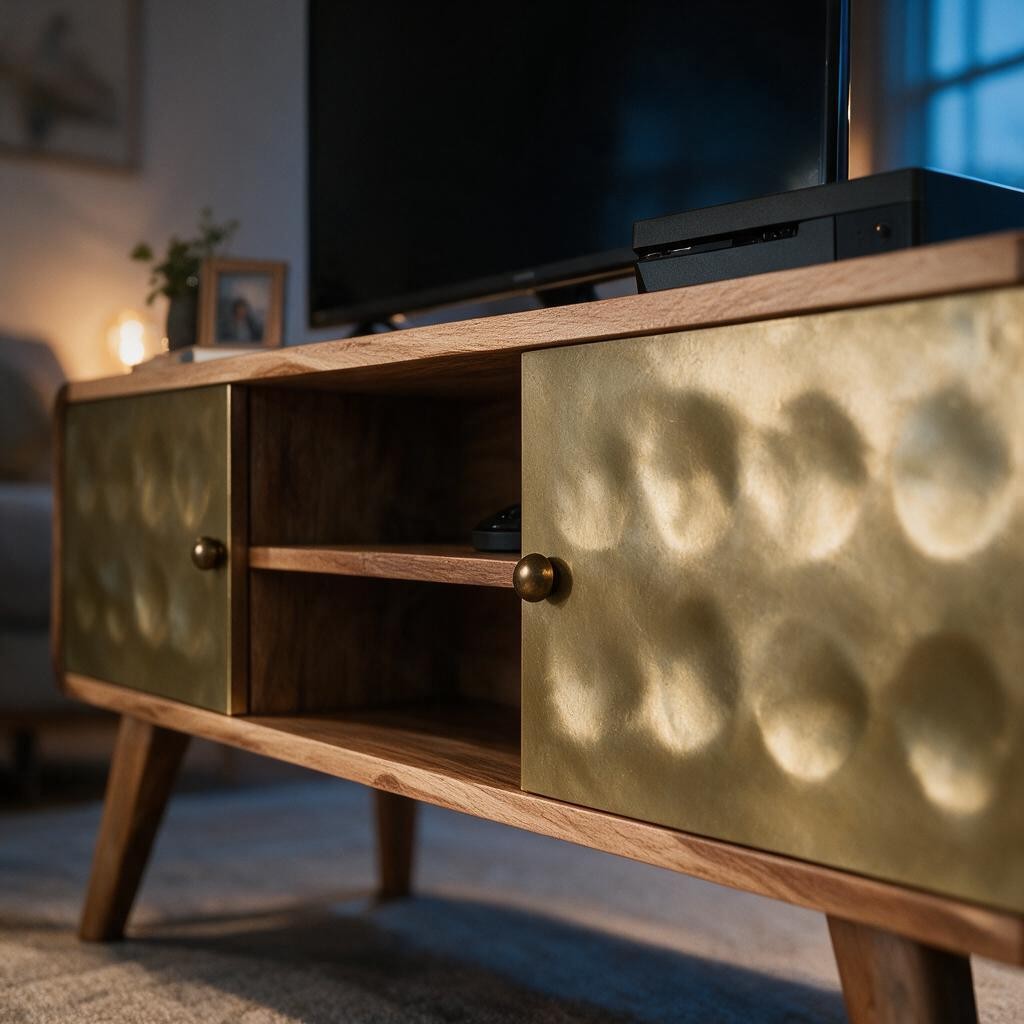Meuble TV Rétro en Bois de Manguier