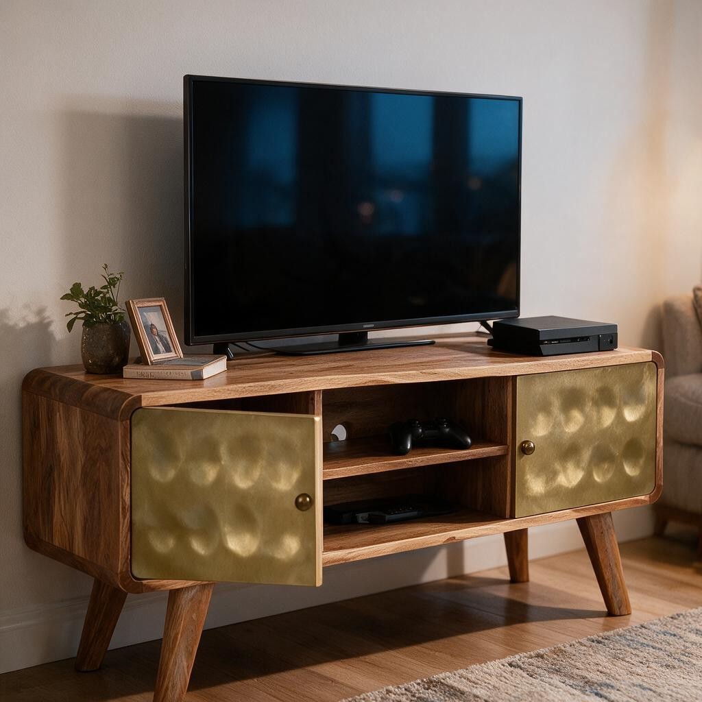 Meuble TV Rétro en Bois de Manguier
